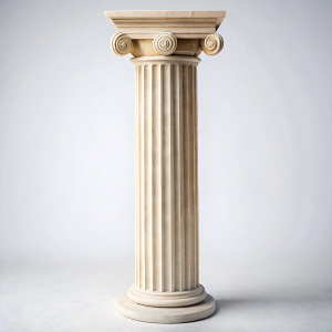 Greek pillar on white background