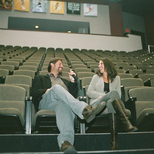 Brian Goodman and Amanda Peet during a lively Q&A session at the Toronto International Film Festival.