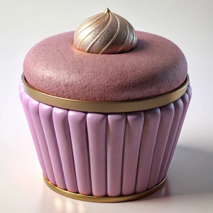 3D Render of a Cupcake Ottoman, on isolated white background.