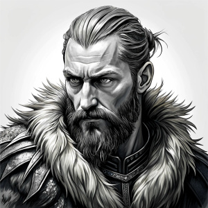 viking ragnar perfect realistic art, high-definition, high-definition grey and black, white background 