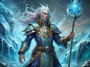 DnD male water genasi cleric