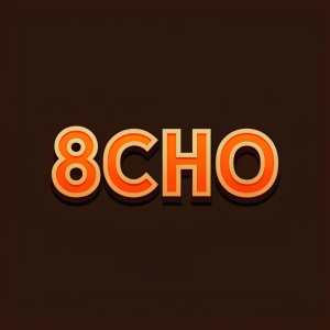 The brand '8CHO' logo, featuring vibrant orange text on a sleek dark brown background, designed with a bold, modern font style.