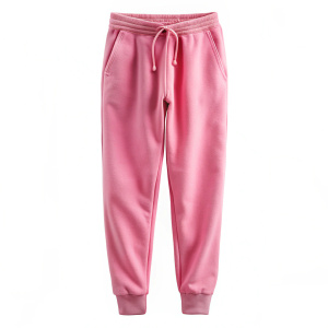 Sweatpants on a white background in pink color