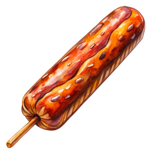 sausage sstick roasted flavor, white background