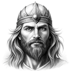 Nordic Surt - Ruler of Muspellsheim - perfect realistic art, high-definition grey and black, white background tattoo design