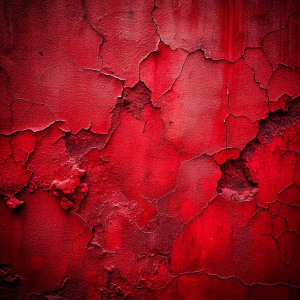 Red grunge texture background of cement plaster wall with cracks