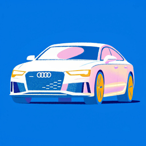 High-definition rendering of a silver Audi RS7 Sportback. Shot from the front, dark background isolates the vehicle's sleek design and prominent Audi logo.