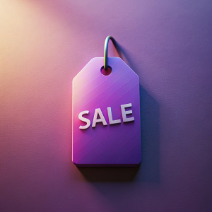/imagine prompt:a minimalist vector icon of a sale tag, with a basic shape and the word "SALE" in clean typography., somber, Cleancore, graffitti, landscape, Houdini rendering, 100mm, Sound art, purple colors, Dreamcore, golden hour lighting, Super detailed, photorealistic, food photography, Cycles render, 4k
