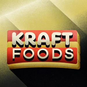 Kraft Foods logo in vibrant colors, bold typography, sleek and modern design.