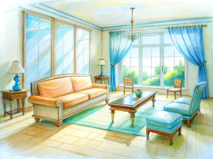 living room sketch