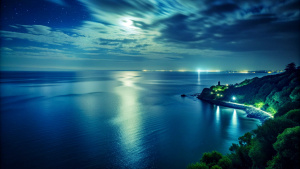 night sea view