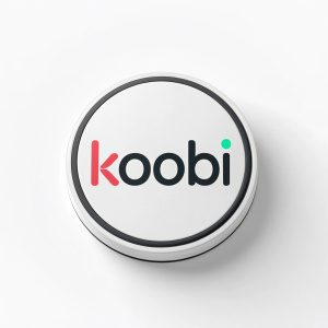 Logo design for a new tech startup named 'Koobi'. Minimalist, sleek design featuring the brand name in bold, modern font.