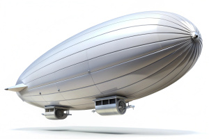 white bubble airship white background