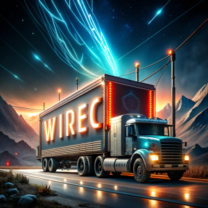 CAMIÓN CON LA PALABRA "WIREC" EN EL REMOLQUE
 

