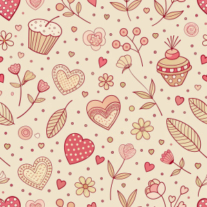 valentine day minimalist doodles for seamless pattern tile, light background