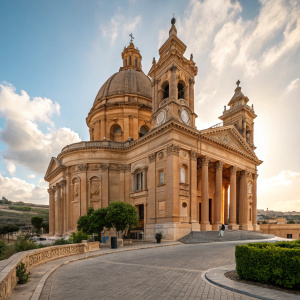 Xewkija Rotunda Church, located in the heart of Gozo, Malta. Famous for its stunning Baroque architecture.