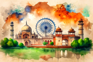 Watercolor illustration for india republic day.