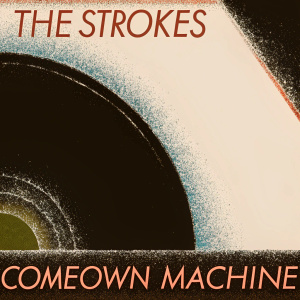 An artistic album cover for 'The Strokes' titled 'Comedown Machine'. Bright and vivid colors, close-up shot.