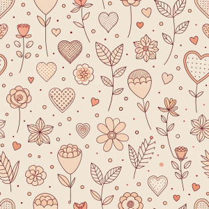 valentine day minimalist doodles for seamless pattern tile, light background