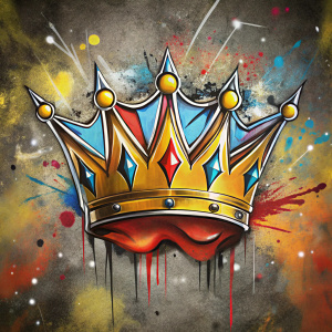 Dibujo estilo graffiti de una corona de rey