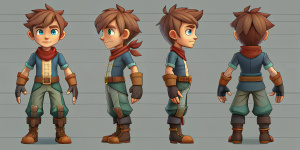 An character turnaround 
 sheet