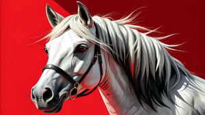 Very detailed horse portrait pop art