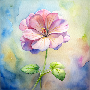 GERANIUM flower
light pink single
