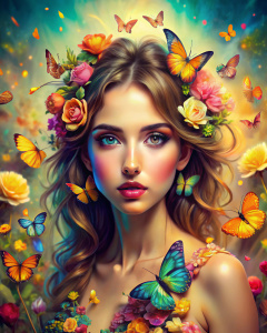 standing full body portrait of a gorgeous young ana de armas, A highly detailed and hyper realistic lisa frank, trending on artstation, butterflies, floral, sharp focus, studio photo, intricate details, highly detailed, by Tvera and wlop and artgerm, alberto seveso and geo2099 style

