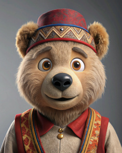 happy bear Polo Ralph Lauren whit traditional armenian clothes without a hat