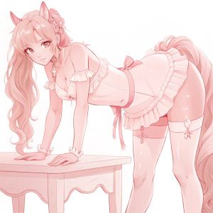 в полный рост  девушка под лошадью sailor moon сексуальная горничная в  чулках попа в сексуальных позах облокотилась на стол