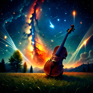 The night the sky was full of stars Crickets stand the color of a violin. The wind blows the leaves.