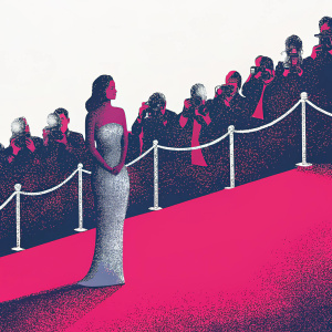 Cassie Ventura at Cannes Film Festival, dressed in a figure-hugging, silver, long-sleeved gown. Poses elegantly in the midst of paparazzi.