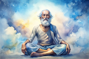 old man in meditation