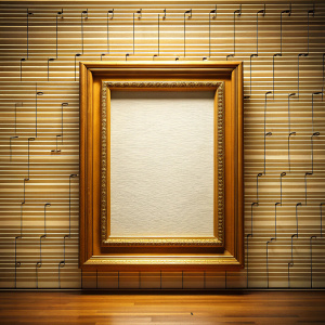 empty picture frame without any image with a music background