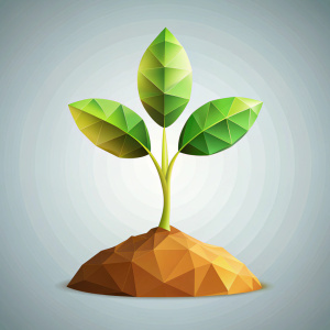 sprout icon, low poly style