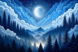 forest night sky