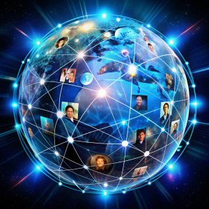 Smart world. Connected media and social events broadcast throughout the world.
