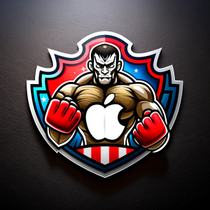Make a logo for the stickers. Need to combine boxing theme and Apple theme

