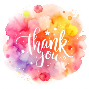 "Thank you", white background