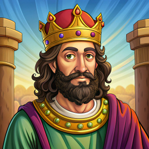 cartoon image of King Josiah in the Old Testament of Bible