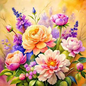 watercolor image ,Pink white Peonies Snowdrops, lobelia, canna,salvia , carnation, , wax flower, dandelion, geranium , watercolor , watercolor , artichoke ,aster,pansy,poppy ,lavender,anemone ,oleander , succulent,pansy,lilac