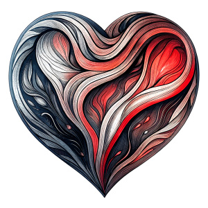 Style stickers. Create a heart shape with clean lines and smooth ...