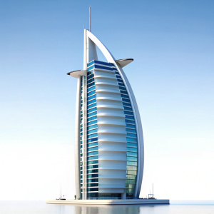 Burj Al Arab Hotel on white background 

 




