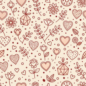 valentine day minimalist doodles for seamless pattern tile, light background