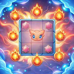 Fire Pokemon battle card, 90 empty cells in the middle of the point collection card, cartoon patterns on the surrounding borders,