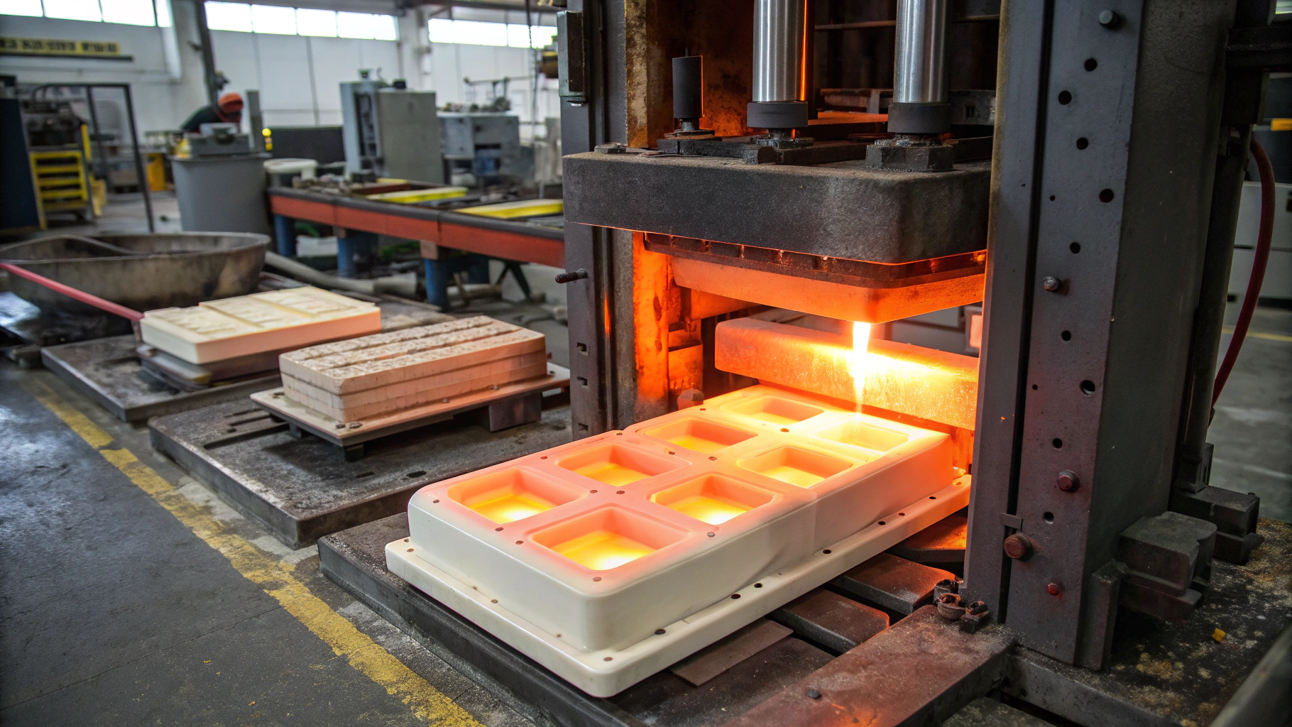 Compression molding for thermosets and thermoplastics in automotive and aerospace applications