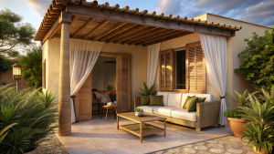 Exploring the Charm of A Small Mediterranean House with Veranda, Small Mediterranean houses with verandas offer ample opportunities for creating cozy and inviting spaces. Utilize warm color palettes, comfortable furniture, and soft lighting to evoke a sense of relaxation and tranquility. Incorporate natural elements like rattan and wicker to add a touch of Mediterranean style to your decor. Consider using lightweight curtains or blinds to allow natural light to filter in while maintaining privac