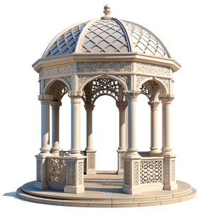 white gazebo on a white background