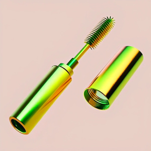 3d plastic tube of open mascara