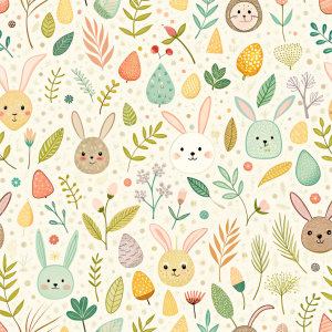 easter minimalist doodles seamless pattern tile, white ground